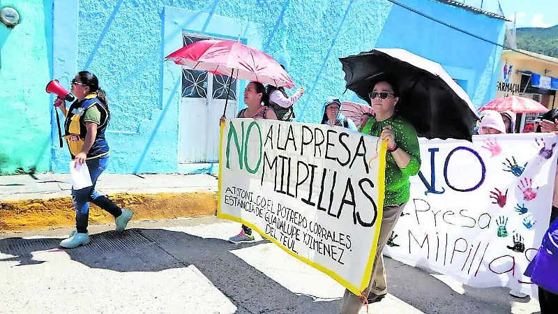 Protesta contra presa Milpillas